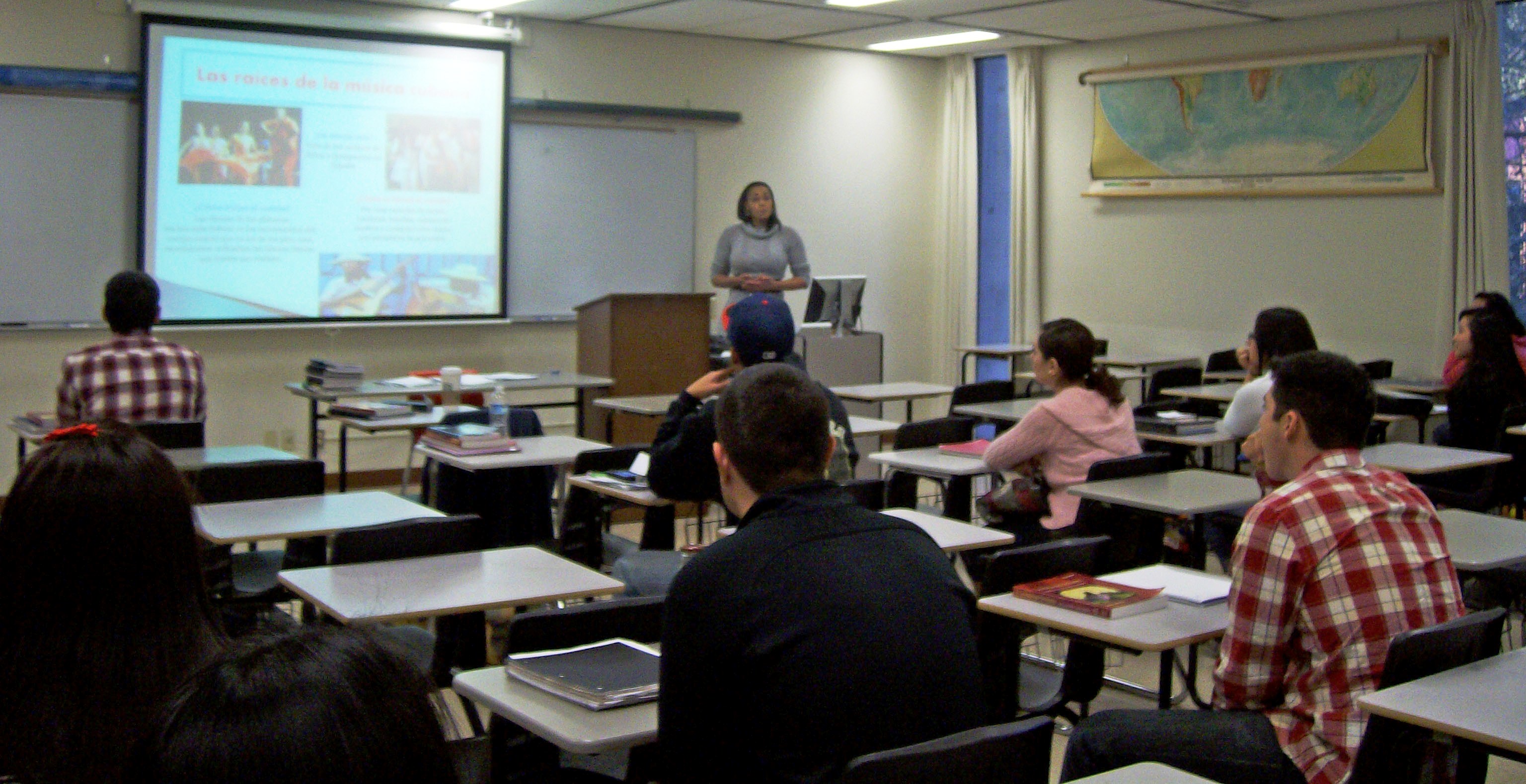 Kahleela teaching Spanish class